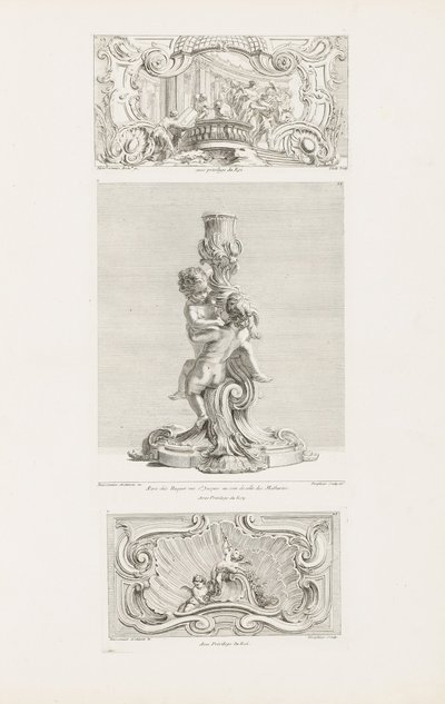 Ornamenttafel, die die Entführung von Hélène darstellt, pl. 24 in Oeuvre de Juste-Aurèle Meissonnier von Juste Aurèle Meissonnier